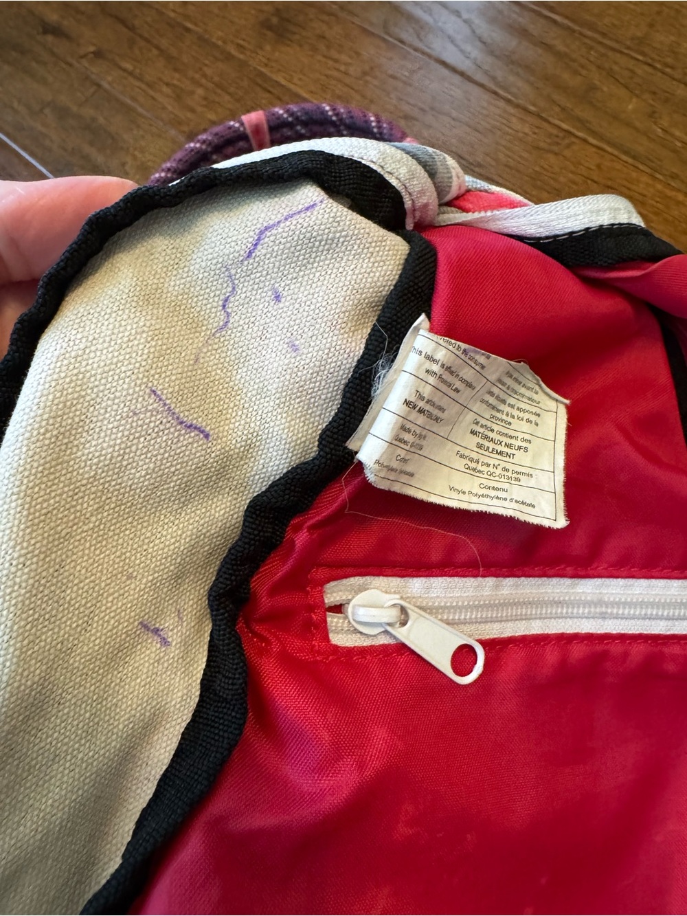 Kavu Rope Bag Polka Dots Pink Navy Gray sling backpack - Picture 3 of 16